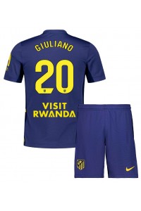 Atletico Madrid Giuliano Simeone #20 Jalkapallovaatteet Lasten Vieraspeliasu 2025-26 Lyhythihainen (+ Lyhyet housut)